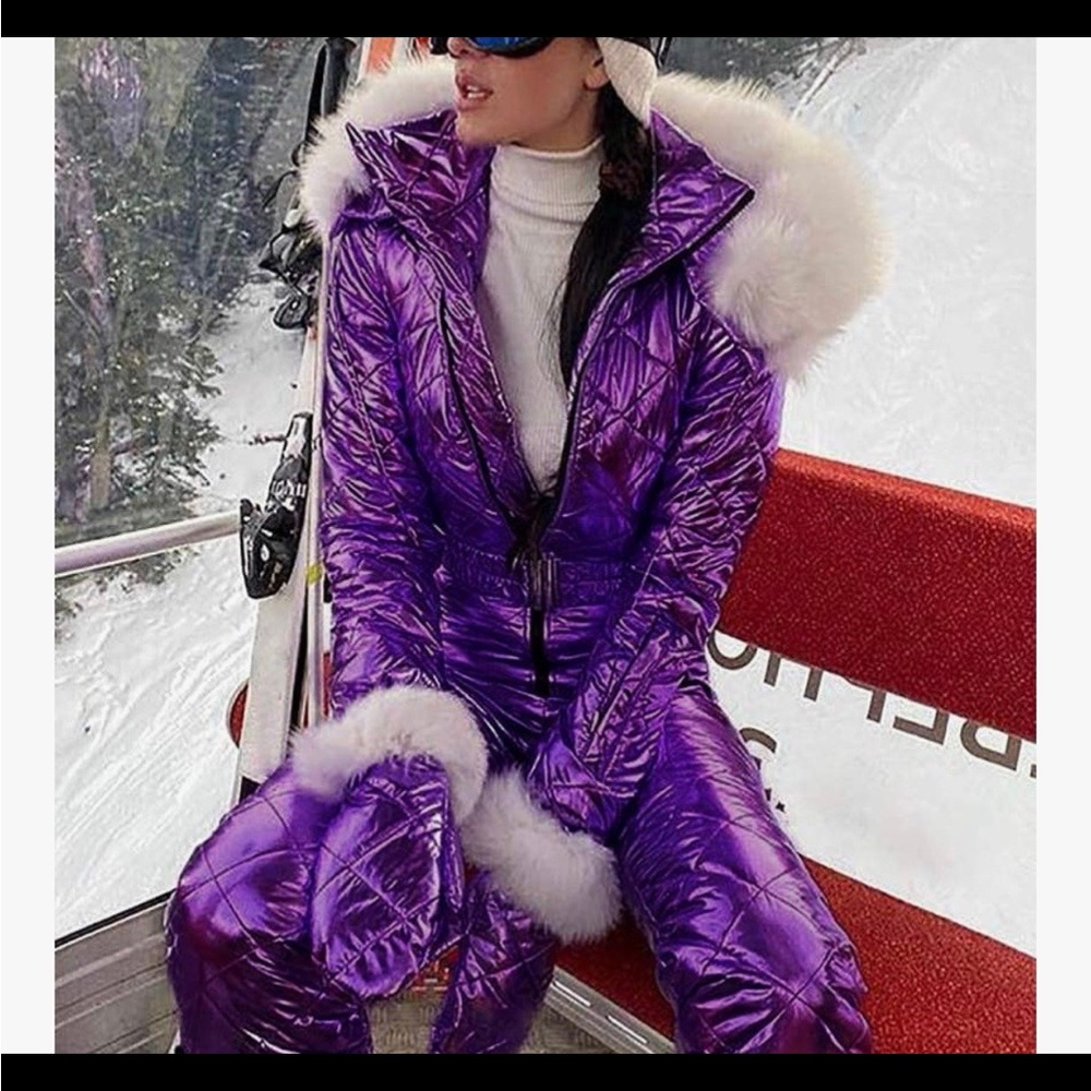 Womens Winter Ski Snow Suit Purple - Picture 2 of 4